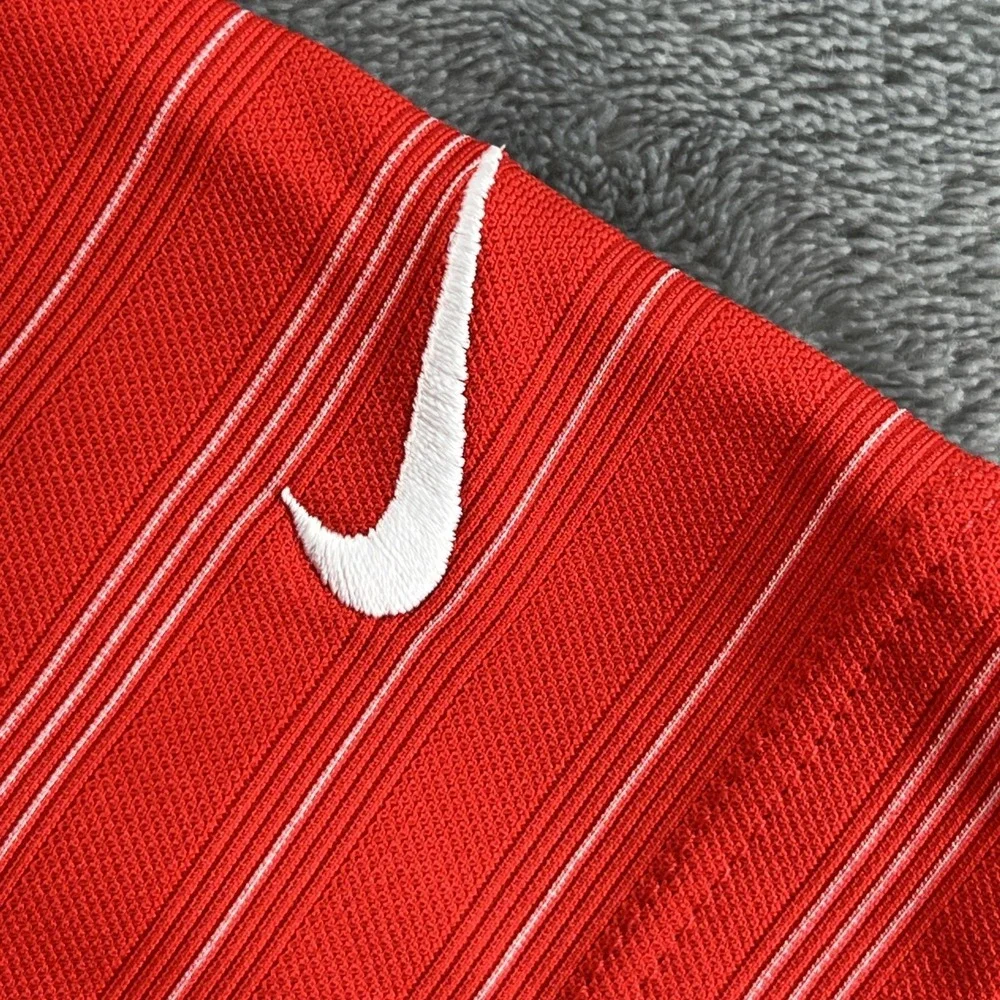 Nike Golf Fit Dry Men's Gold Polo Red‎ Striped Size Large